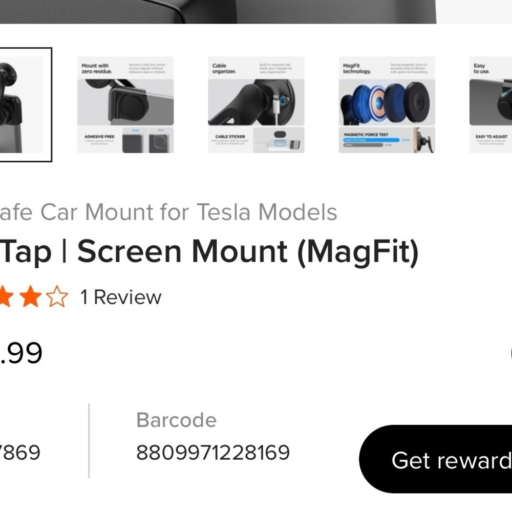 Black MagSafe Car Mount for Tesla Models‎ - Picture 6 of 8